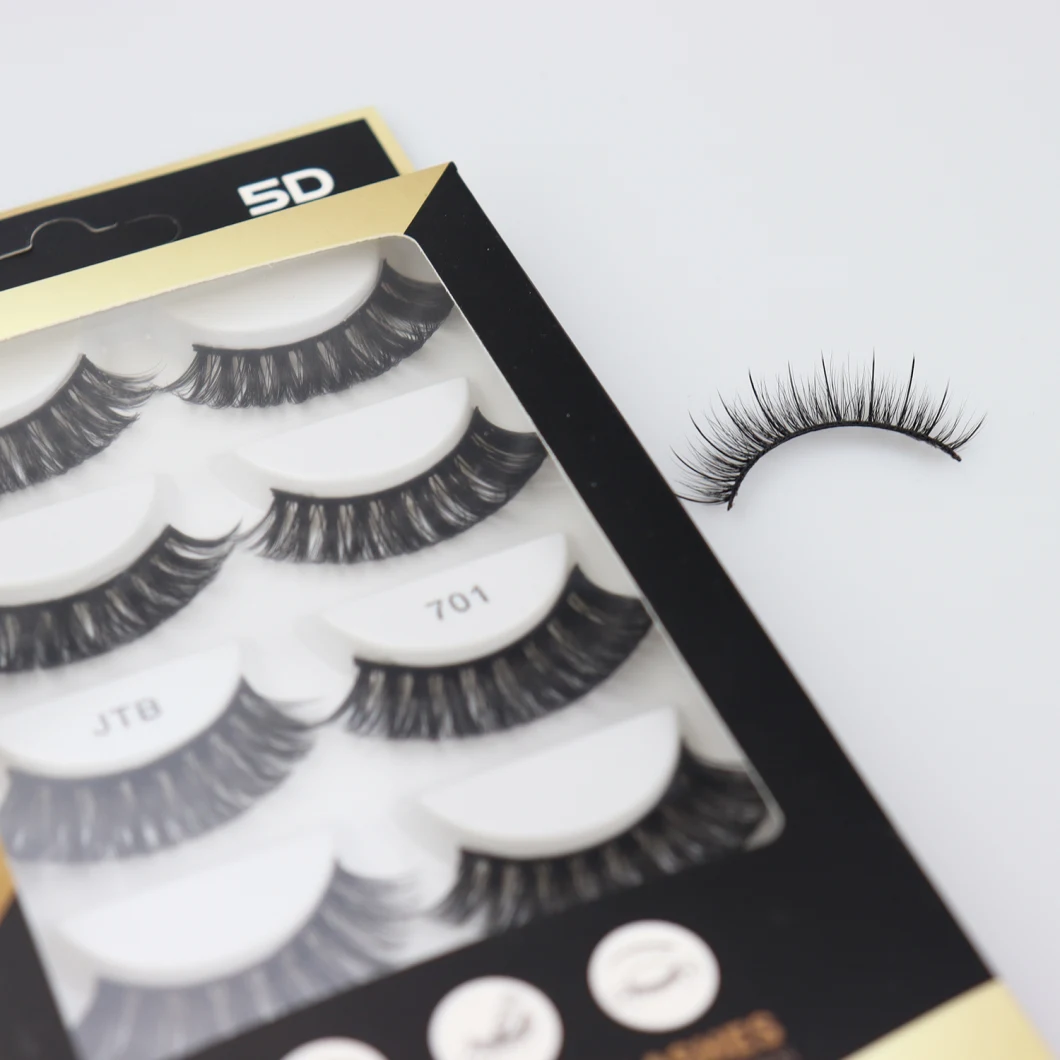 Real Faux Mink Lash Extensions 5D Fluffy Vegan Mink Cotton 3D Natural Eyelash