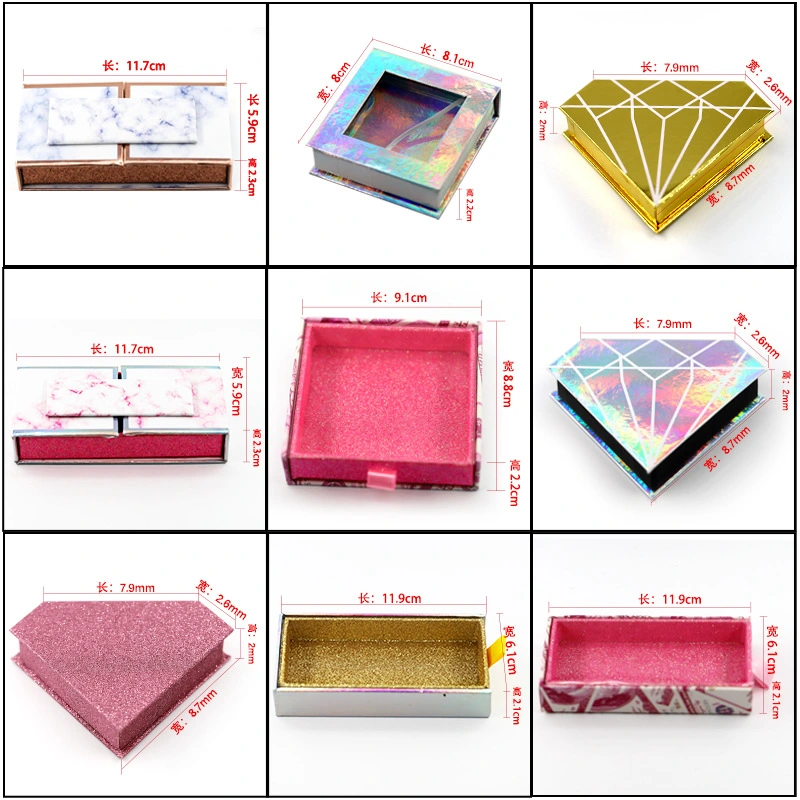 Custom Logo Soft Paper Lashbox Rectangle Matte Holographic Eyelash Packaging